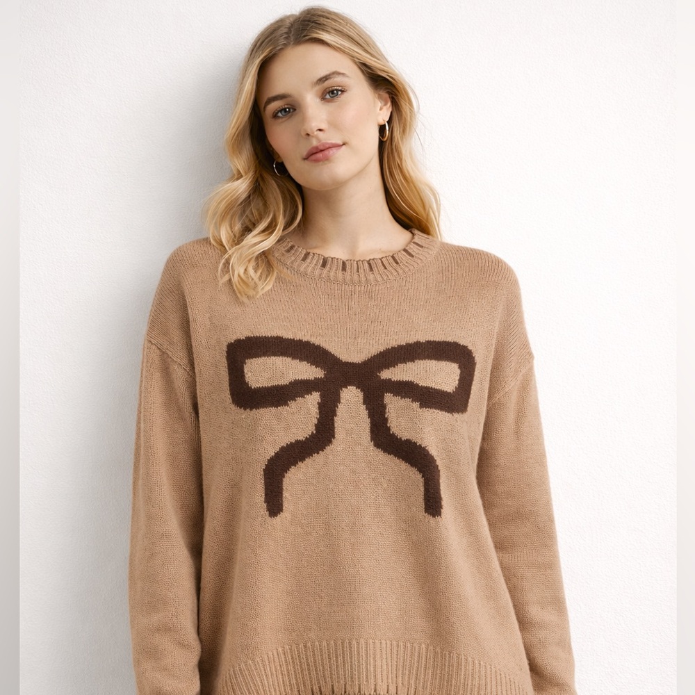Brown Bow Sweater